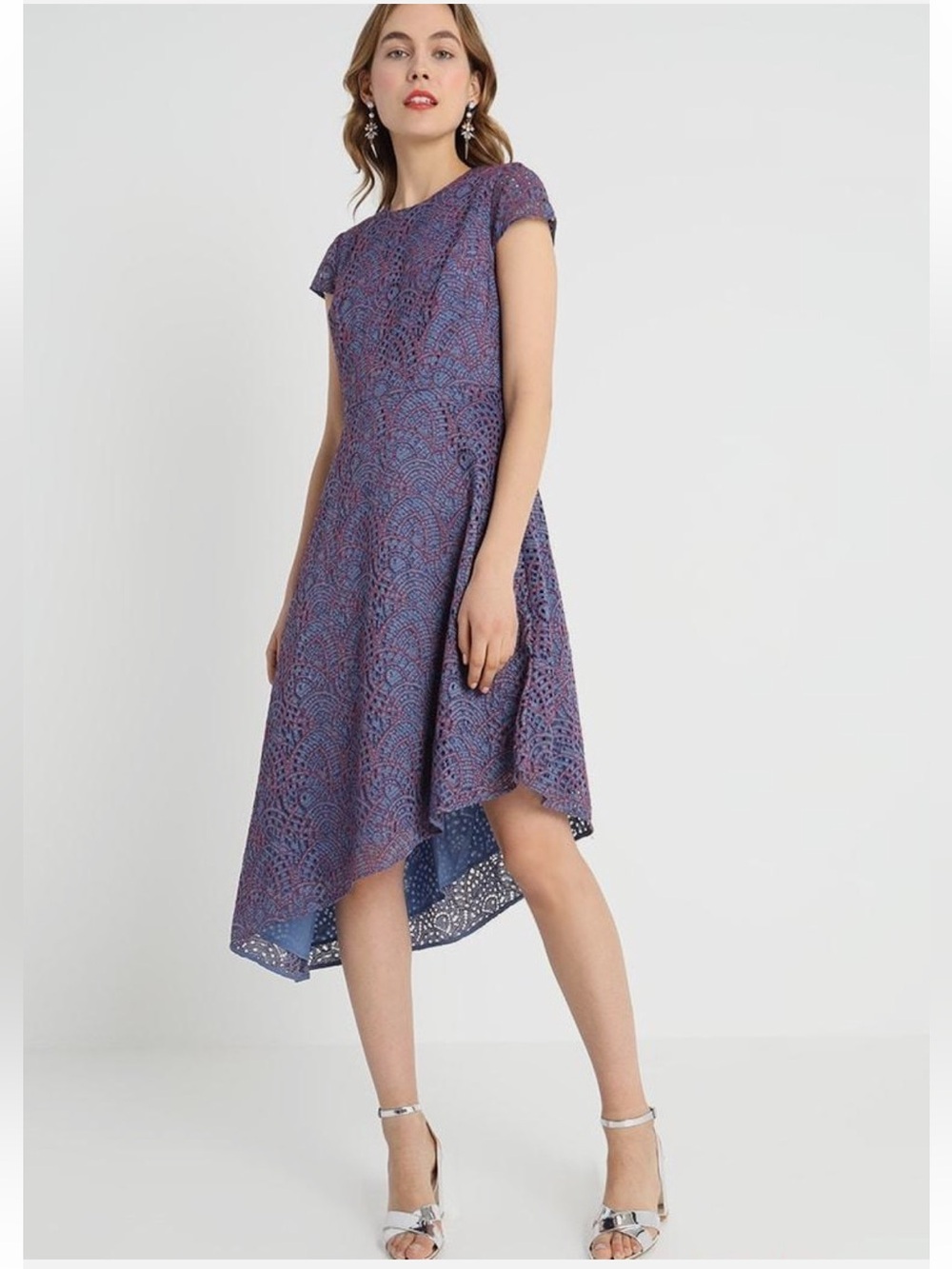 Banana Republic || NWT || Blue & Red Eyelet Asymmetrical Dress